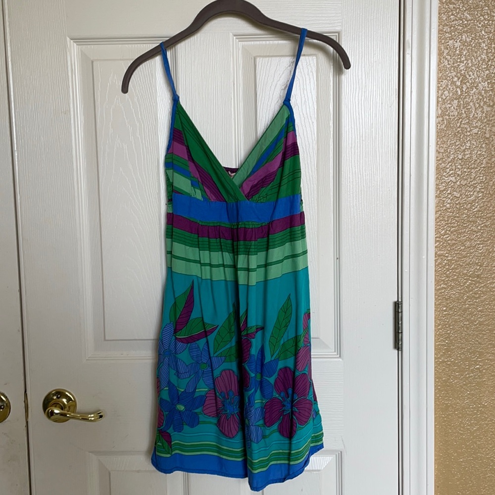 Guess floral blue purple green dress
